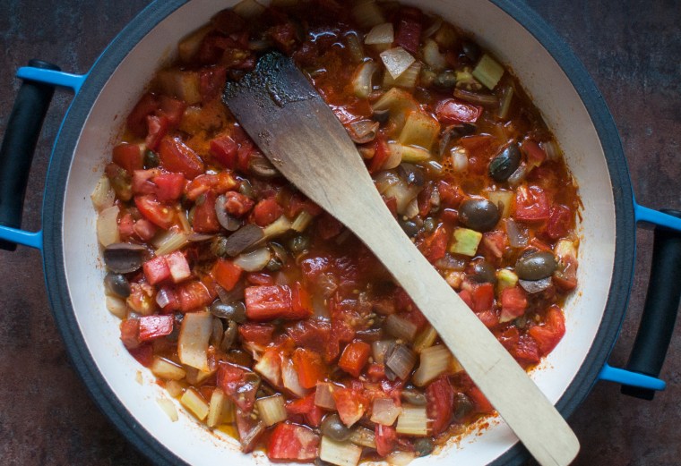 Caponata simmering